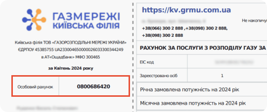 Receipt LLC «GAS DISTRIBUTION NETWORKS OF UKRAINE» Kyiv